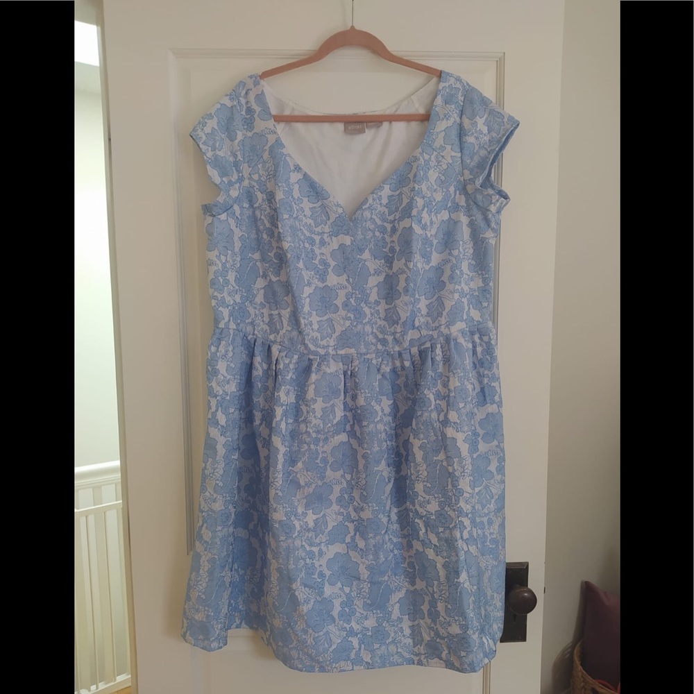 UNWORN~Custom Blue eShakti Floral Mini Dress💙💃🏽